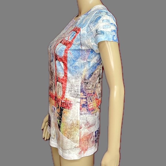 Iconic San Francisco Landmarks Golden Gate Allover Fitted Tee XL - Picture 4 of 7